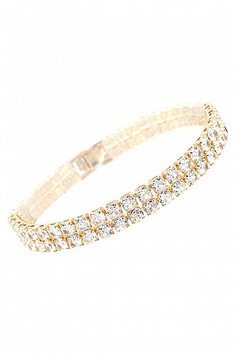 4MM DOUBLE ROW CUBIC ZIRCONIA CLASSIC TENNIS BRACELET