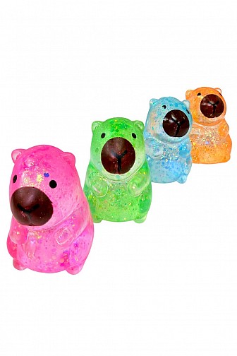 GLITTER CAPYBARA DECOMPRESSION SQUEEZE SQUISHY TOY - 12PCS