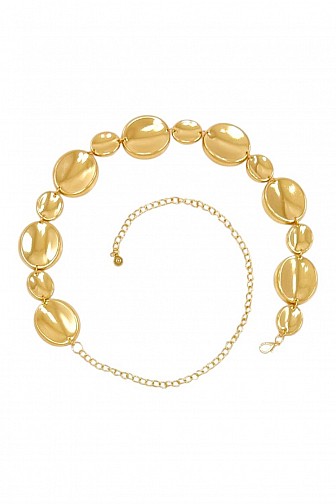 BOHO OVAL DISC METAL LINK CHAIN WAIST BELT