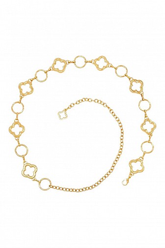 CLOVER CUTOUT OPEN LINK CHAIN WAIST BELT