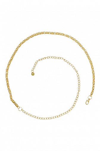 MINIMALIST TEXTURED METAL BEAD CHAIN WAIST BELT