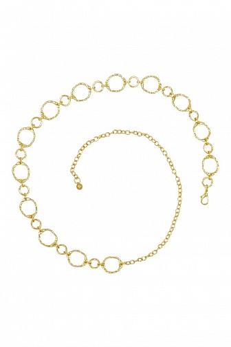 BOHO TEXTURED OPEN RING METAL LINK CHAIN BELT