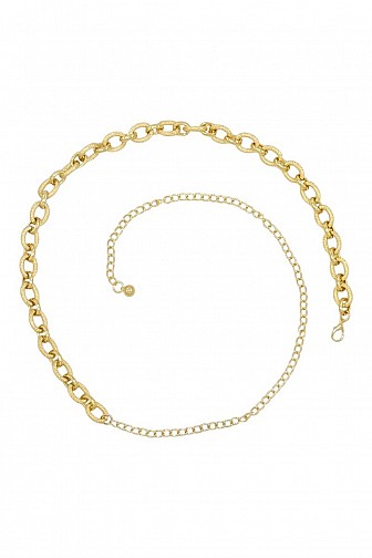 TEXTURED OVAL LINK CHAIN WAIST BELT