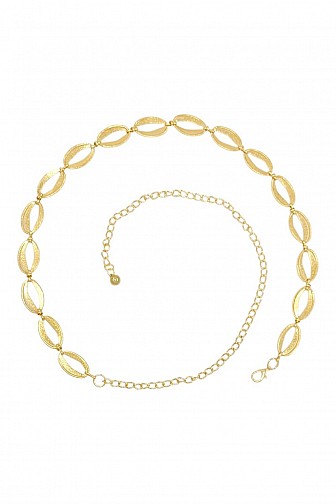 BOHO TEXTURED OPEN OVAL LINK CHAIN BELT