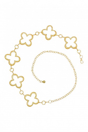 BOHO LARGE OPEN CLOVER LINK CHAIN WAIST BELT