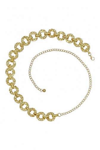 BOHO HAMMERED OPEN RING LINK CHAIN WAIST BELT