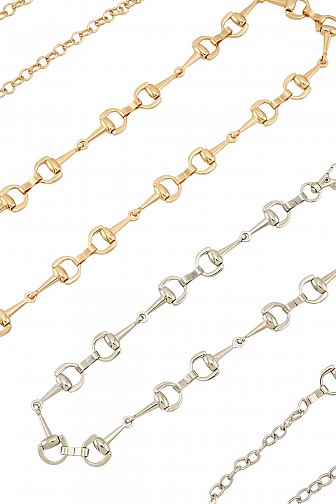INTERLOCKING HORSE BIT LINK METAL CHAIN BELT