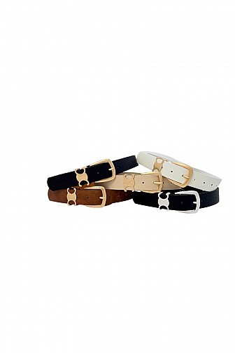 VINTAGE EMBLEM BUCKLE FAUX LEATHER BELT SET