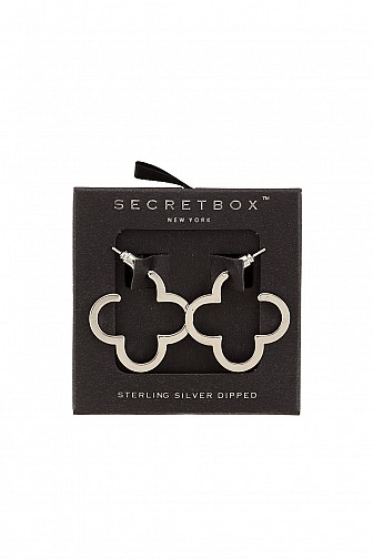 Clover Outline Open Hoop Earrings