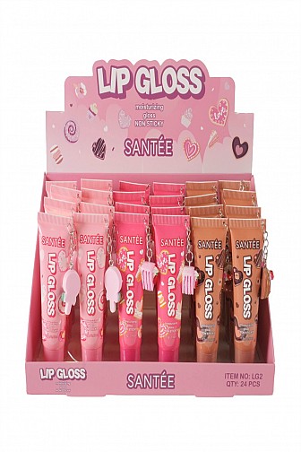 Santée Moisturizing Non-Sticky Lip Gloss Display Set - 24pcs