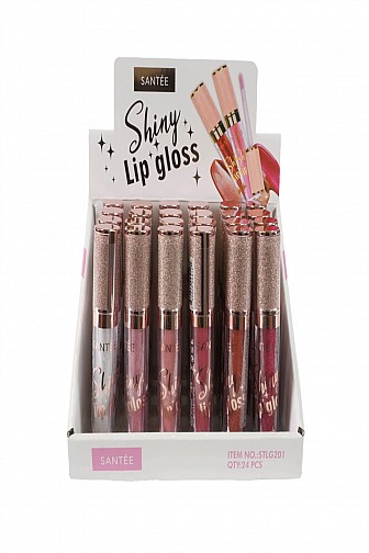 SANTÉE SHINY GLITTER LIP GLOSS DISPLAY BOX - 24PCS