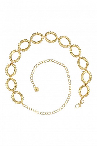 TEXTURED TWISTED OVAL LINK CHAIN BELT