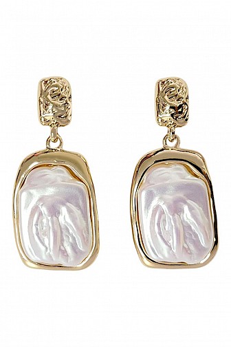 CZ MARQUISE FAUX PEARL STATEMENT EARRINGS