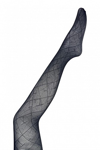 STELLA K WOMEN''S BLACK PATTERNED SHEER TIGHTS 6PCS