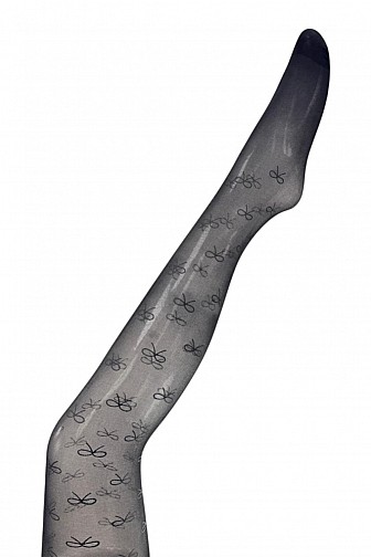 STELLA K WOMEN''S ALL-OVER BOW PRINT SHEER TIGHTS 6PCS