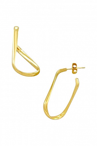 Gold Dipped Twisted Geometric Earrings
