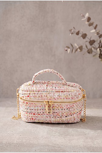 TWEED VANITY CHAIN BAG WITH TOP HANDLE