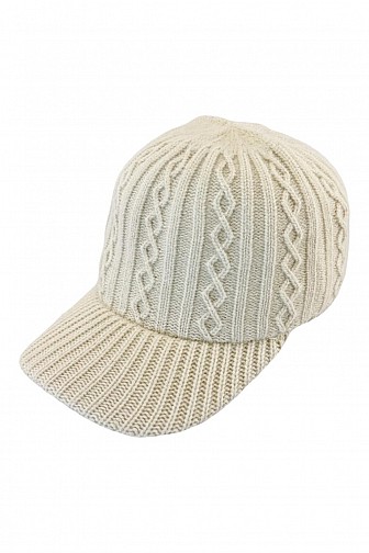 CABLE KNIT ADJUSTABLE BASEBALL CAP
