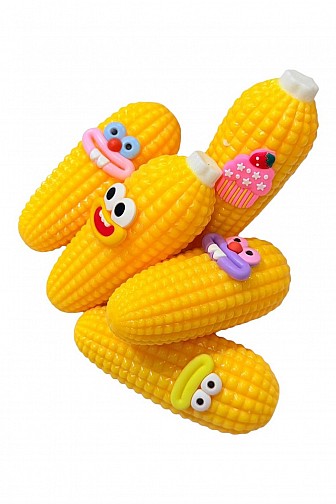 CORN COB FUNNY FACE SQUEEZE SQUISHY FIDGET TOY - 12PCS