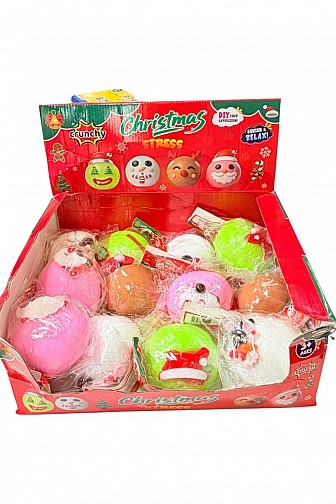 CHRISTMAS CHARACTER DIY CRUNCHY SQUISHY TOY - 12PCS