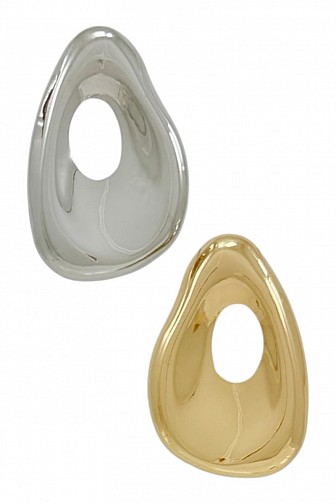 ORGANIC HOLLOW MOLTEN METAL STATEMENT STUD EARRINGS