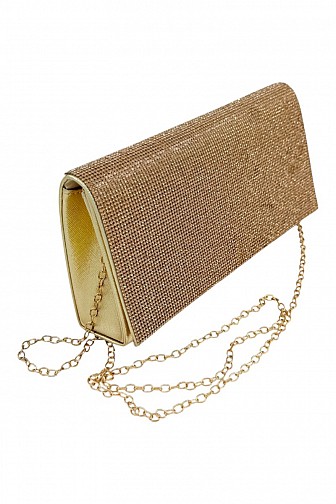RHINESTONE FLAP ENVELOPE EVENING CLUTCH