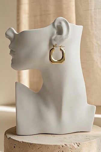 CHUNKY GEOMETRIC SQUARE HOOP EARRINGS