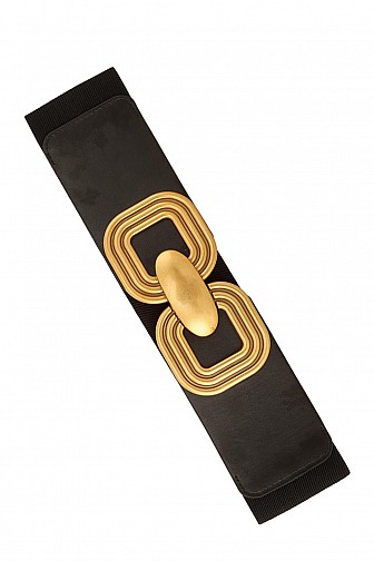 DOUBLE METAL SQUARE LINKED BUCKLE ELASTIC BELT, 3