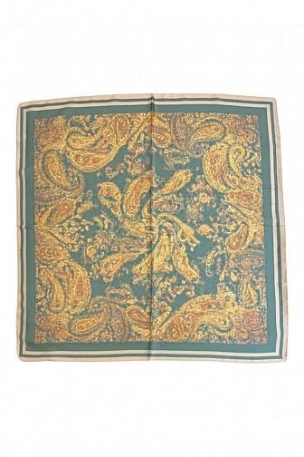 CLASSIC PAISLEY PRINT SILKY SQUARE NECKERCHIEF SCARF