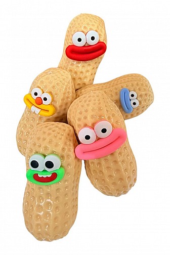 PEANUT FUNNY FACE SQUEEZE SQUISHY FIDGET TOY 12PCS