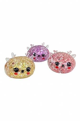 CHRISTMAS REINDEER GLITTER DUMPLING BLIND BOX SQUISHY 12PCS