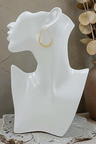 CHIC MINIMALIST GOLD TEARDROP OPEN HOOP EARRINGS