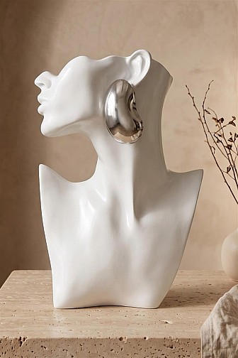CHIC SCULPTURAL BEAN ORGANIC MOLTEN POST STUD EARRINGS