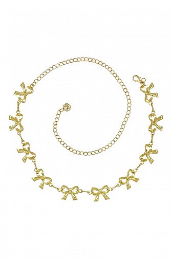 CHARMING RIBBON BOW LINK CHAIN WAIST BELLY BELT