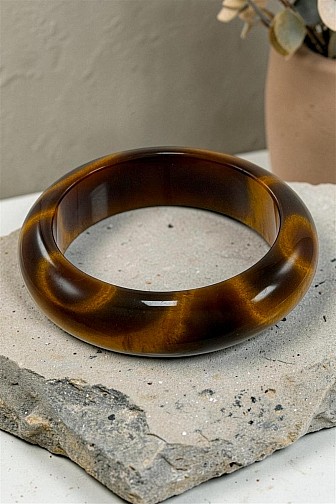 CLASSIC SMOOTH ROUNDED RESIN BANGLE BRACELET