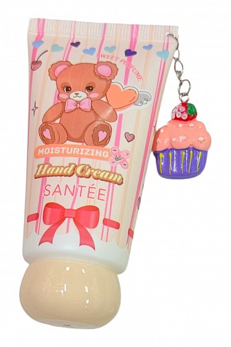 SANTEE TEDDY BEAR HAND CREAM WITH CUPCAKE CHARM 12PCS