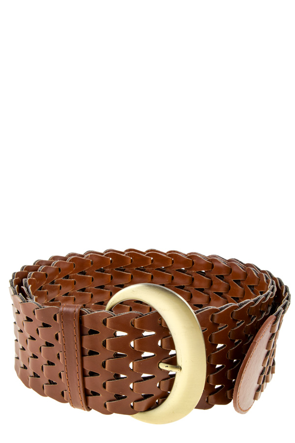 Braided synthetic leather belt