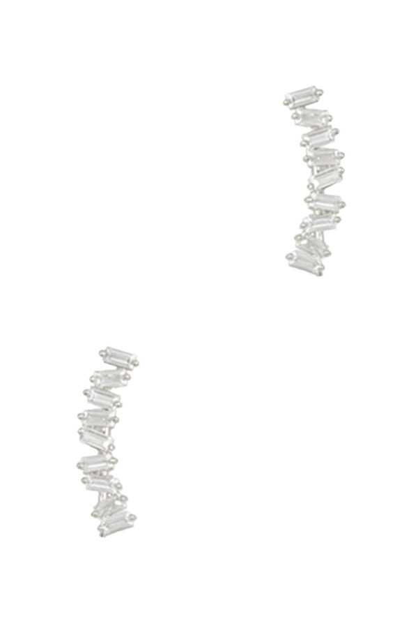 BAGUETTE CRYSTAL LINKED HOOK EARRING