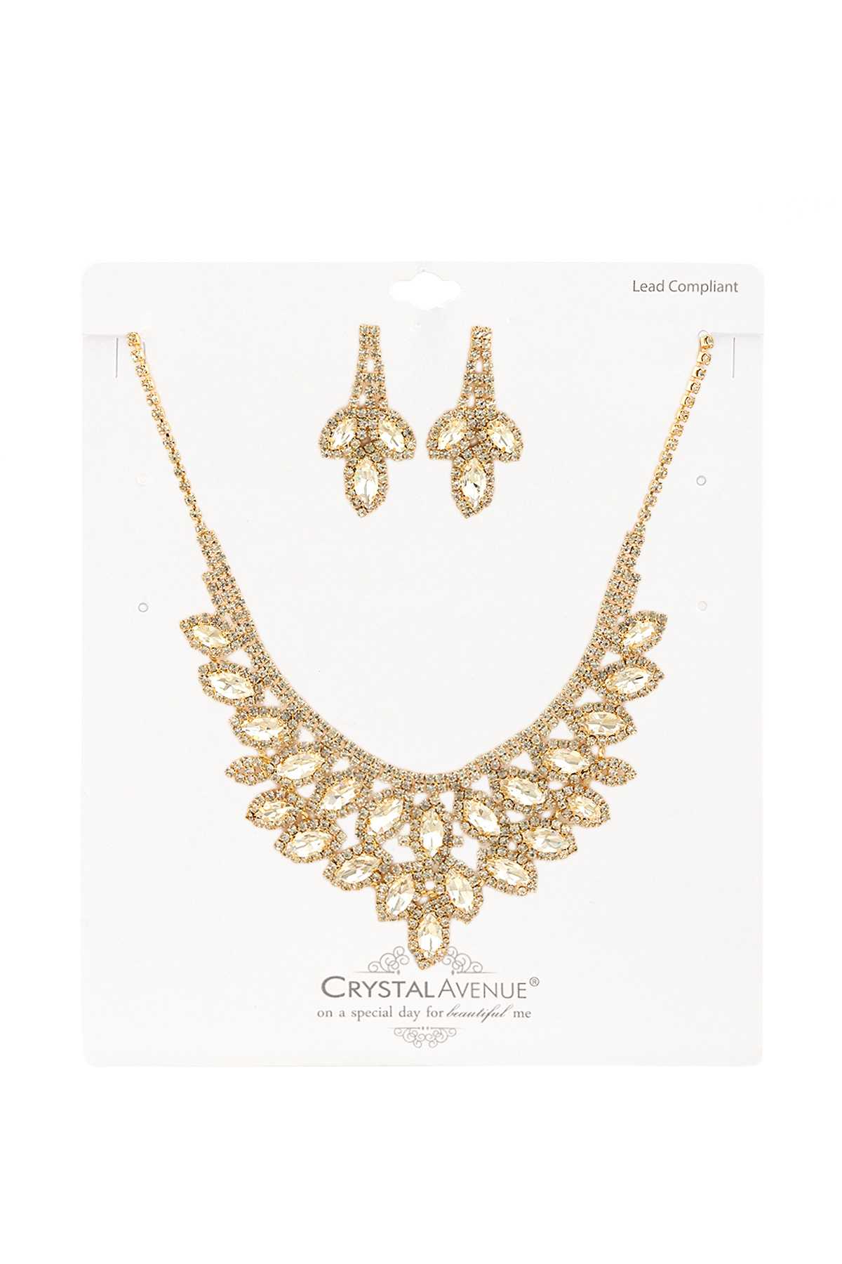 Marquise Cluster Necklace Set