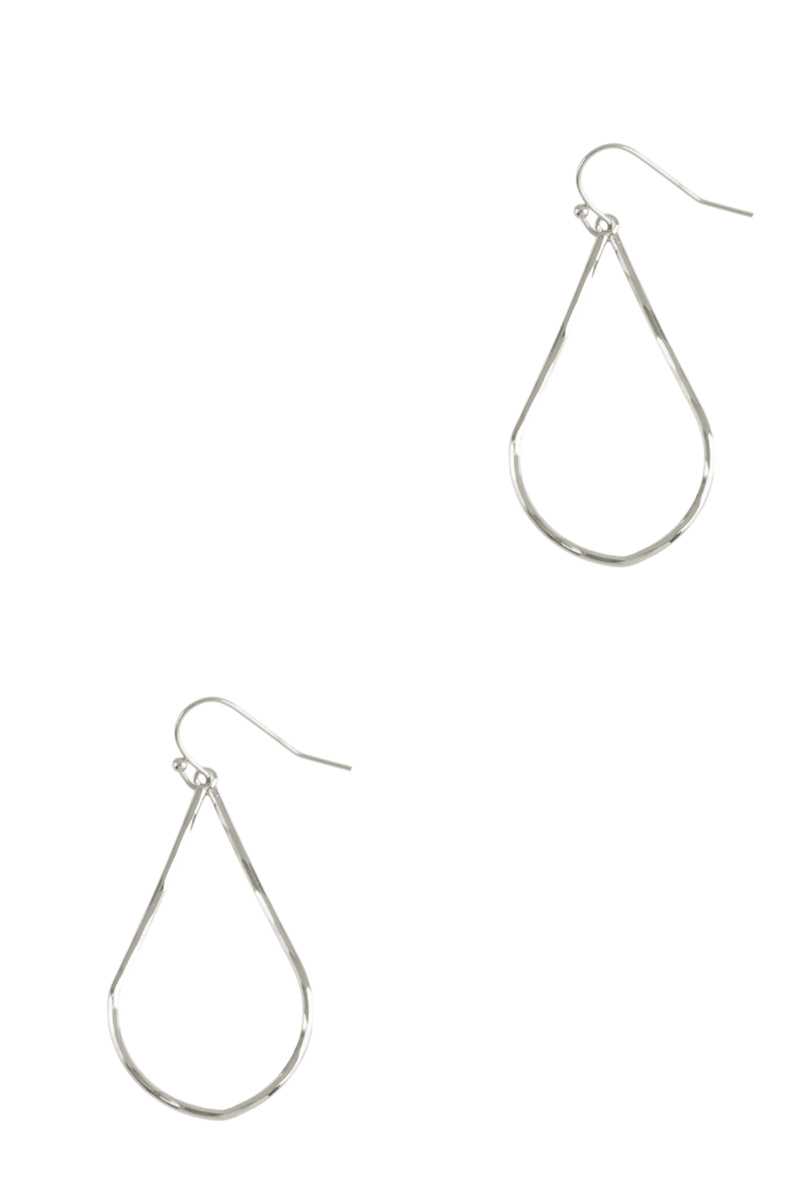 Textured Metal Organic Teardrop Earring