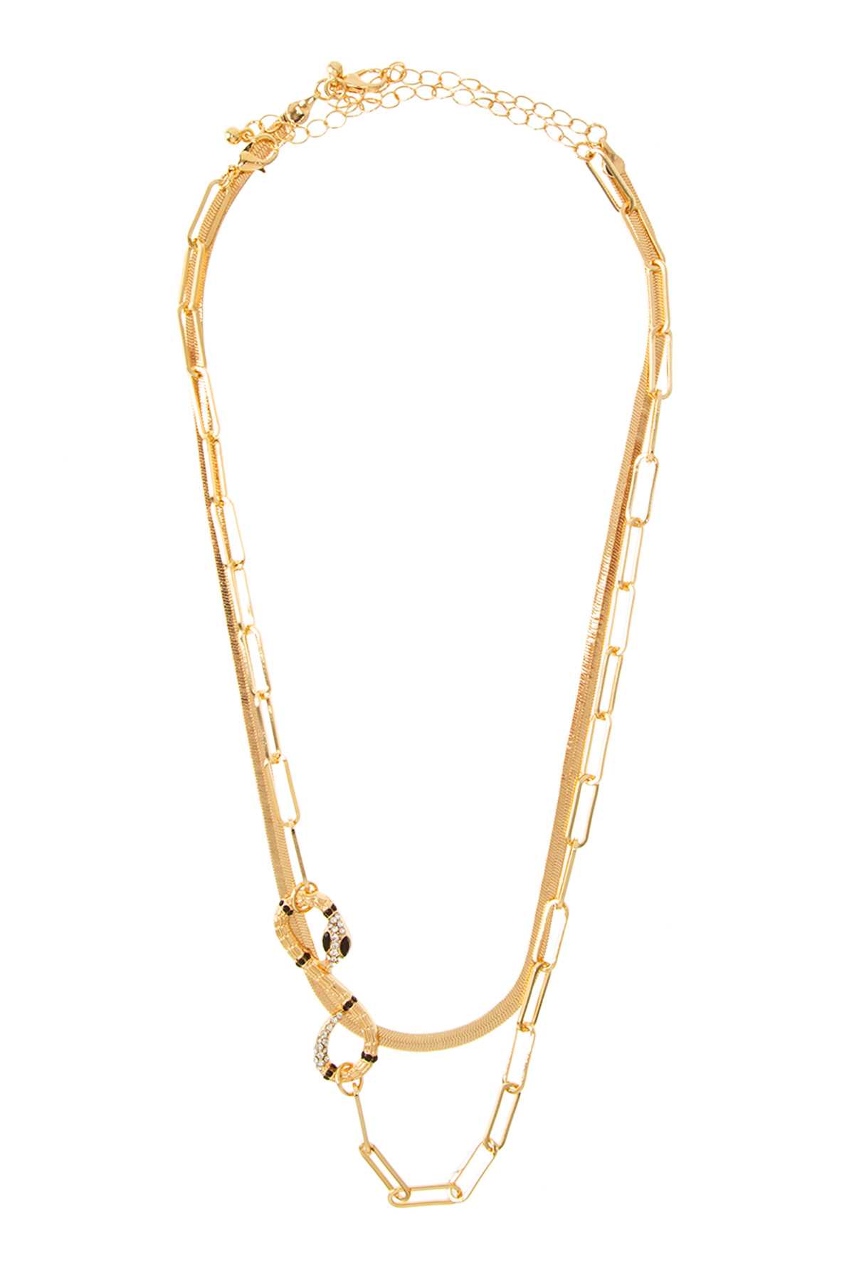 Snake Accent Chain Layered Necklace