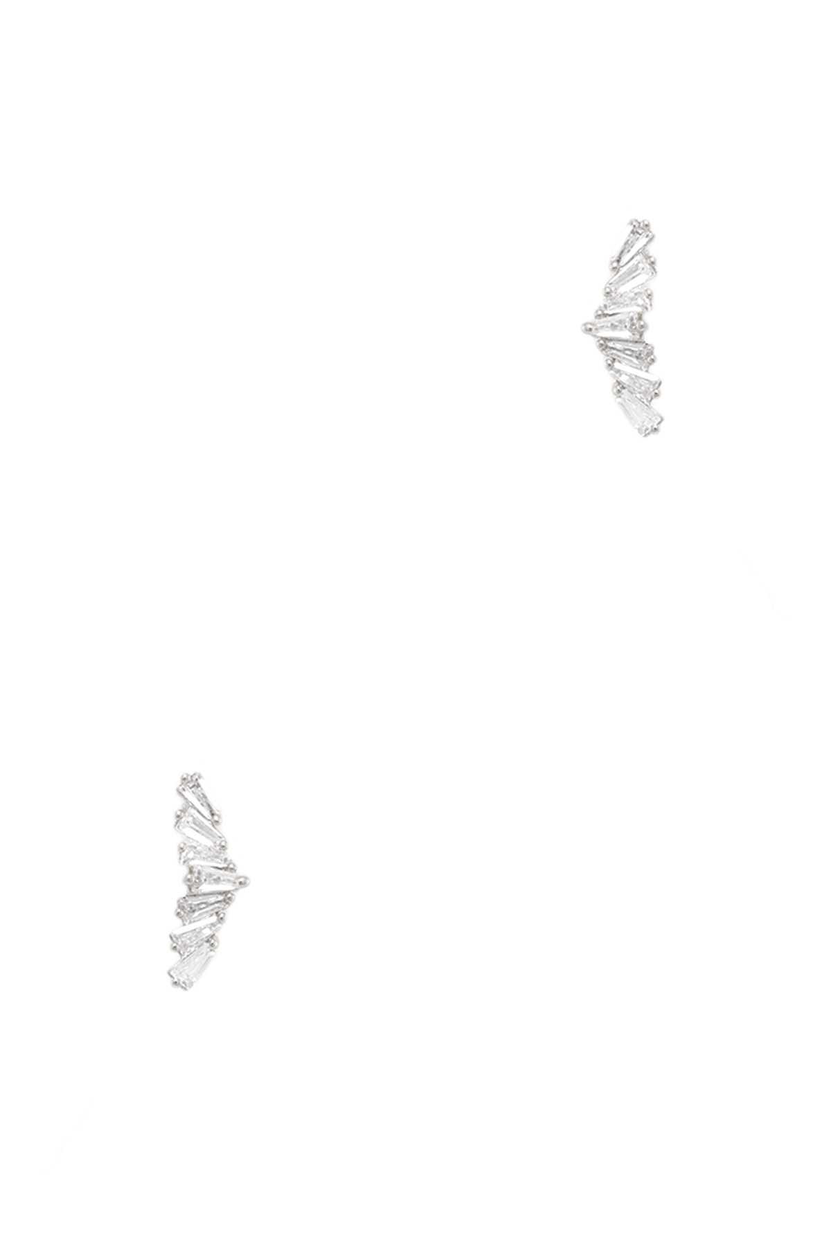 Baguette Stone Wing Shape Stud Earring