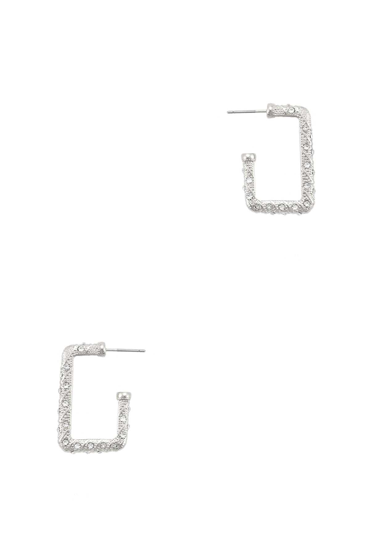 Rhinestone Accent U Stud Earring