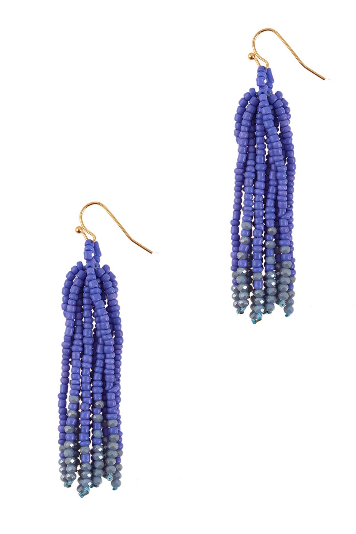 Seed Beads and Glass Point Tassel Earring