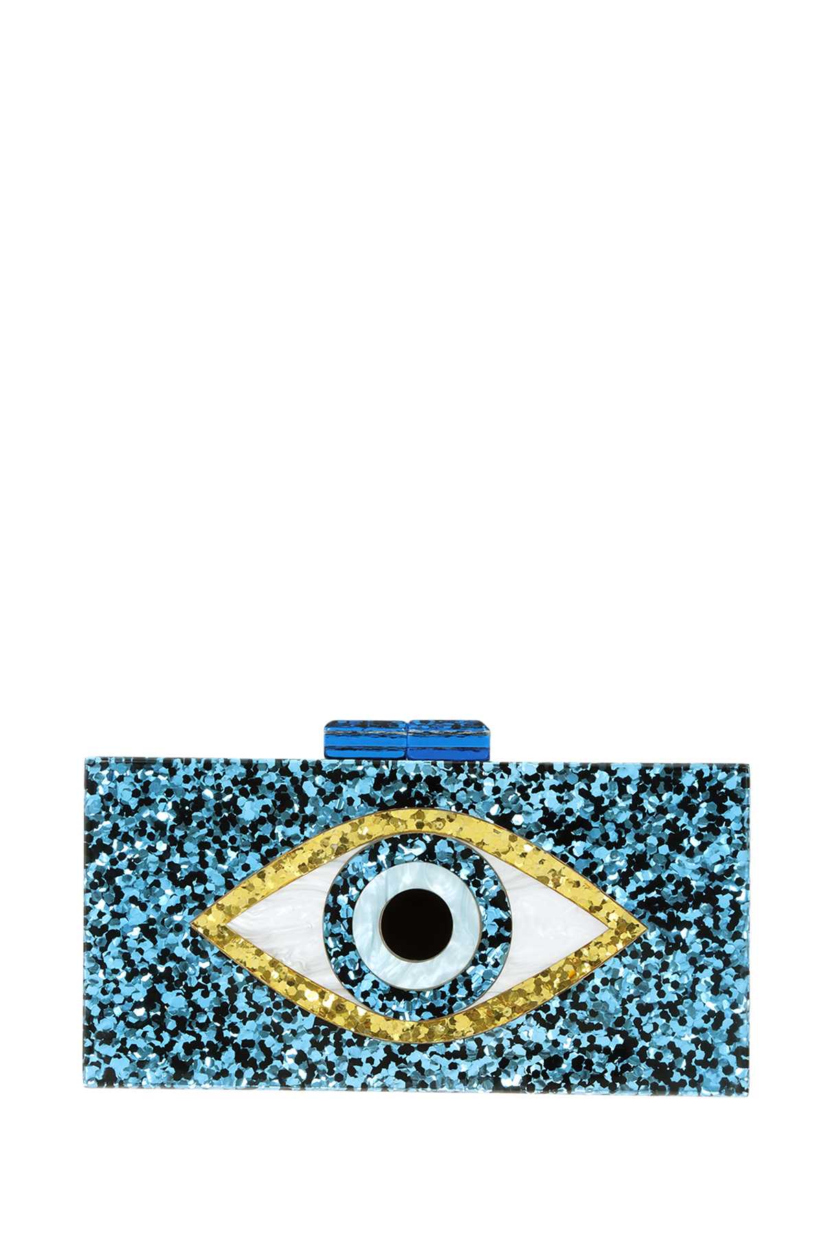 Evil Eye Glitter Flake Clutch Crossbody Bag