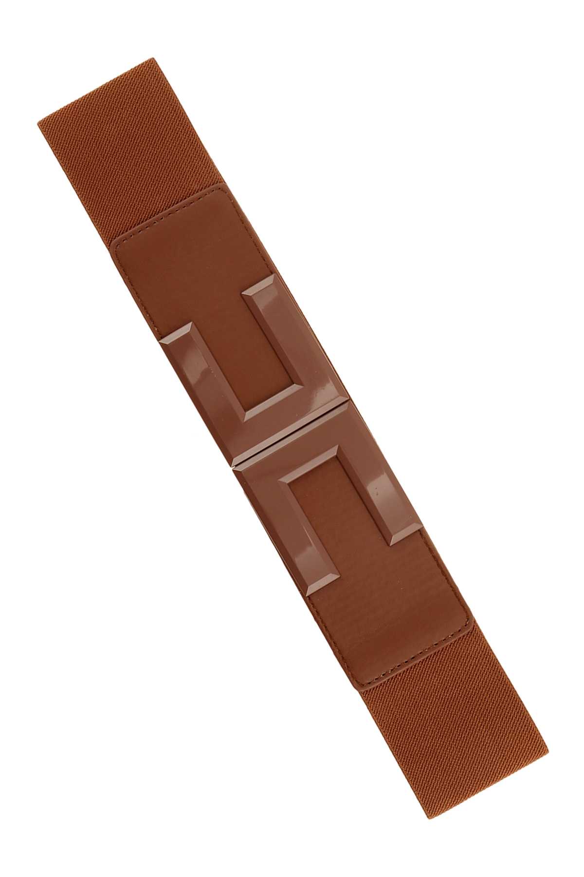 H Enamel Buckle Elastic Belt