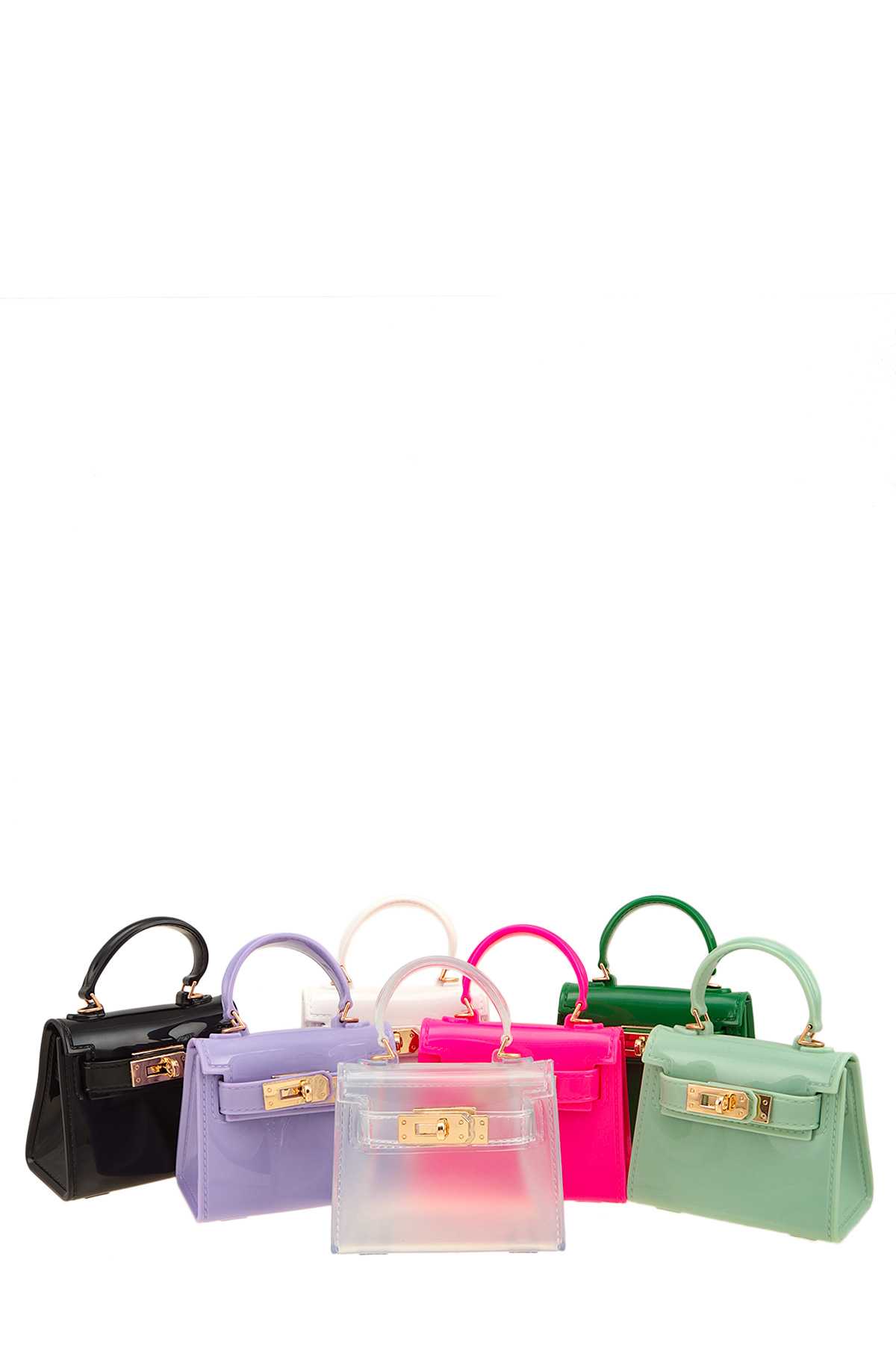 Double Strap Buckle Top Handle Mini Jelly Bag