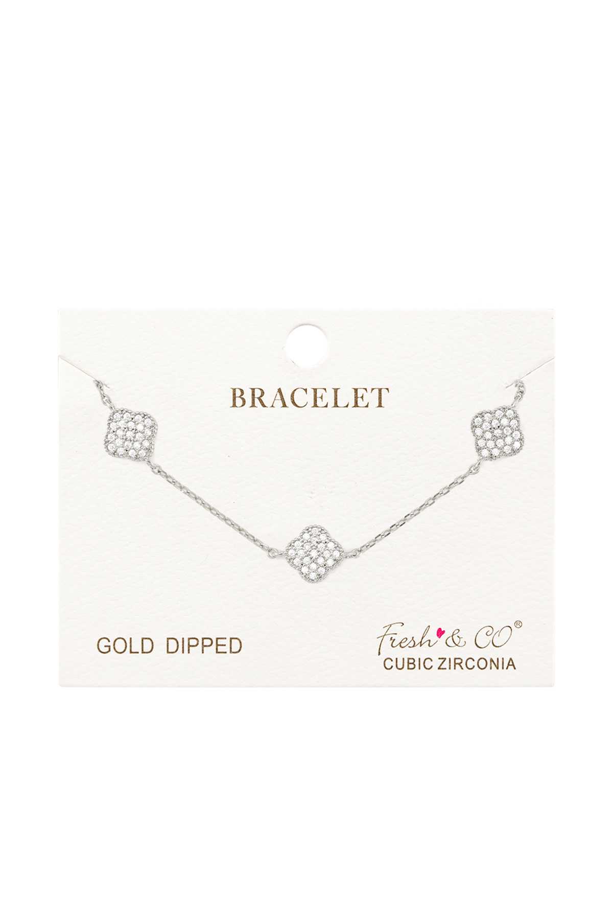 Cubic Clover Gold Dipped Bracelet