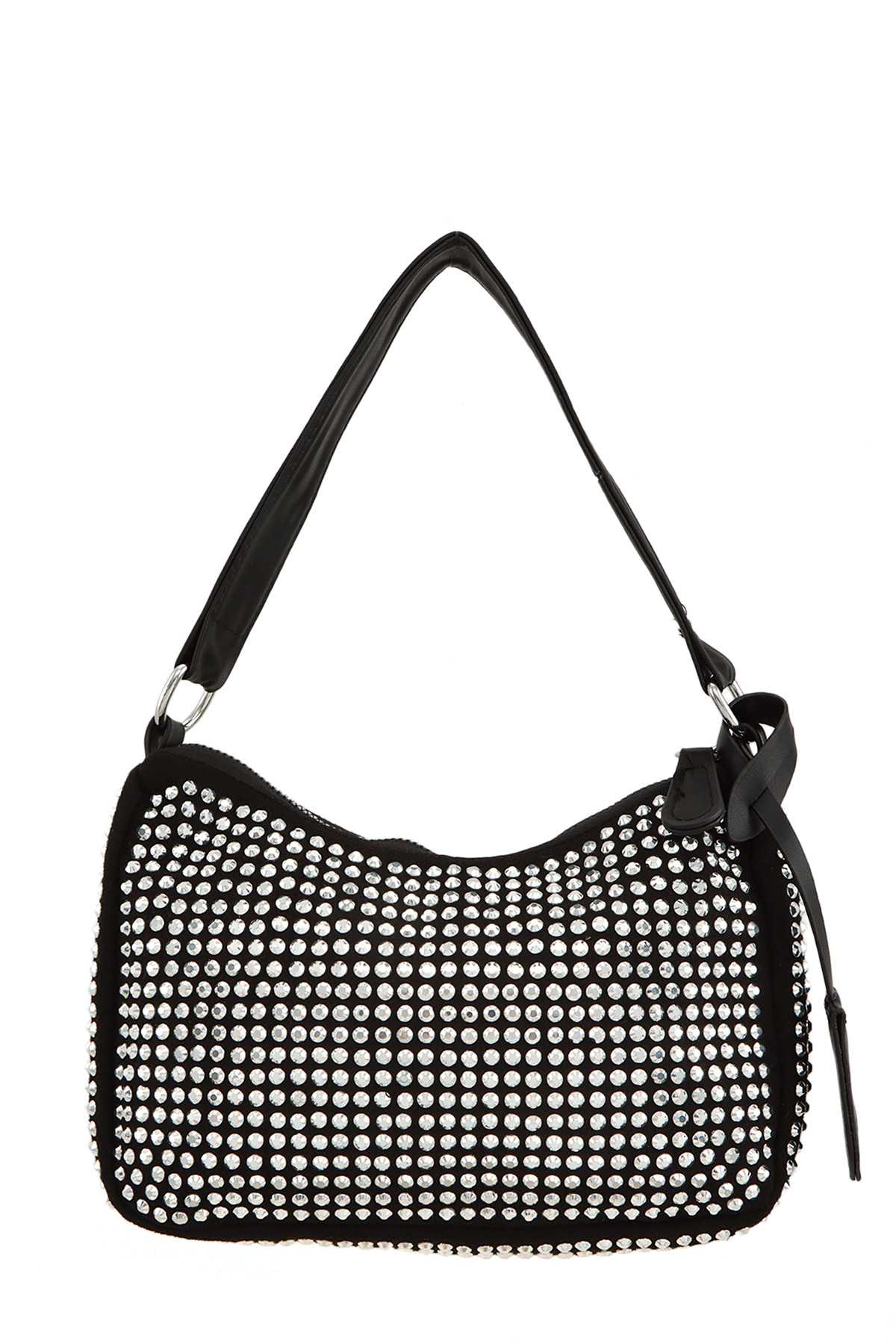 Rhinestone Handle And Crossbody Bag