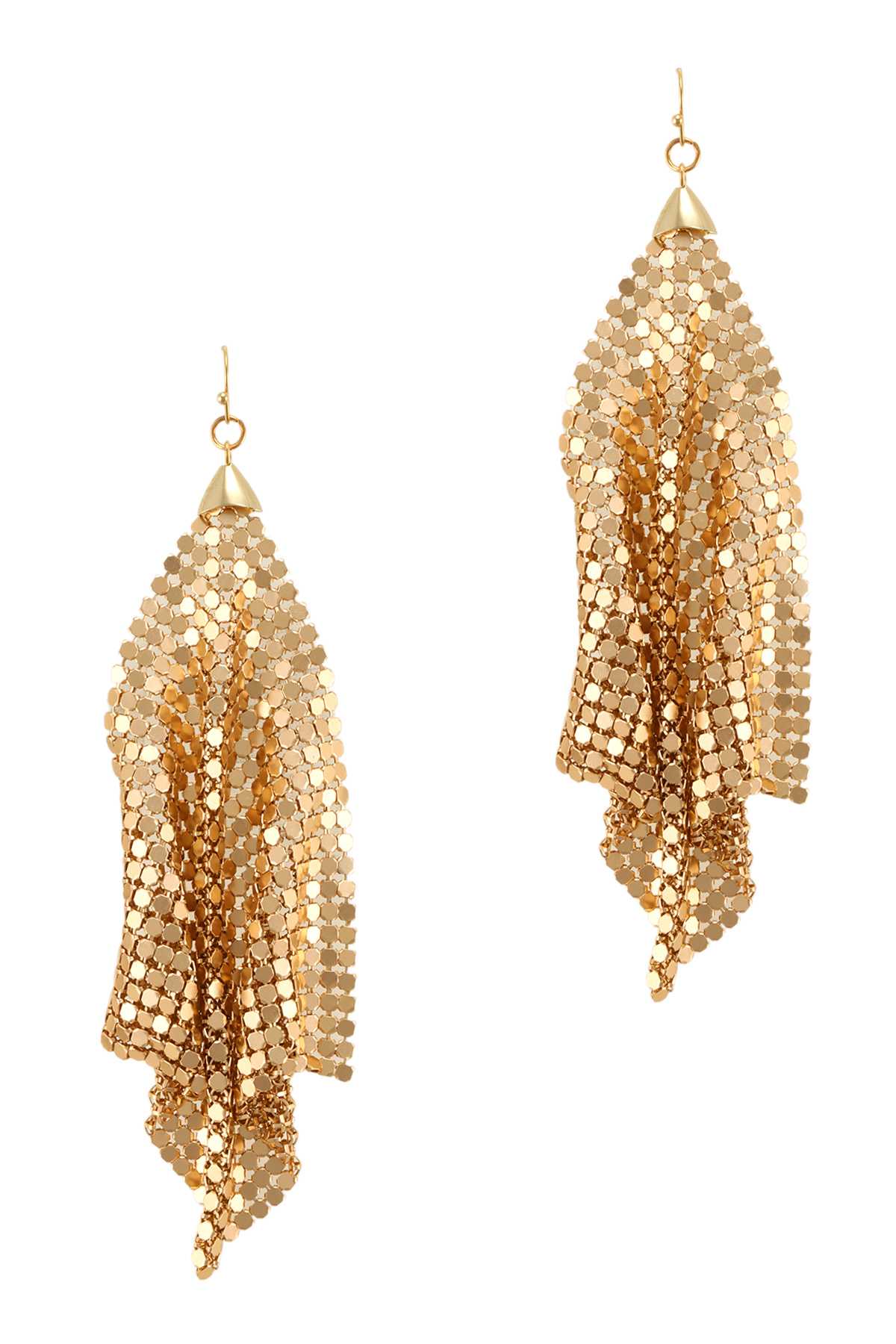 Metal Mesh Triangle Drop Dangle Earring